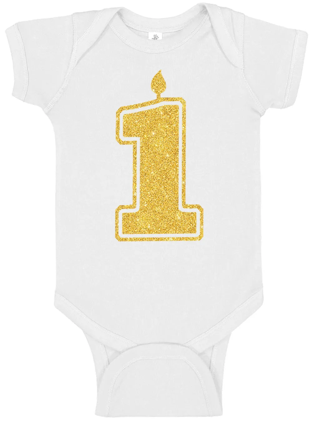 1 Gold First Birthday Bodysuit