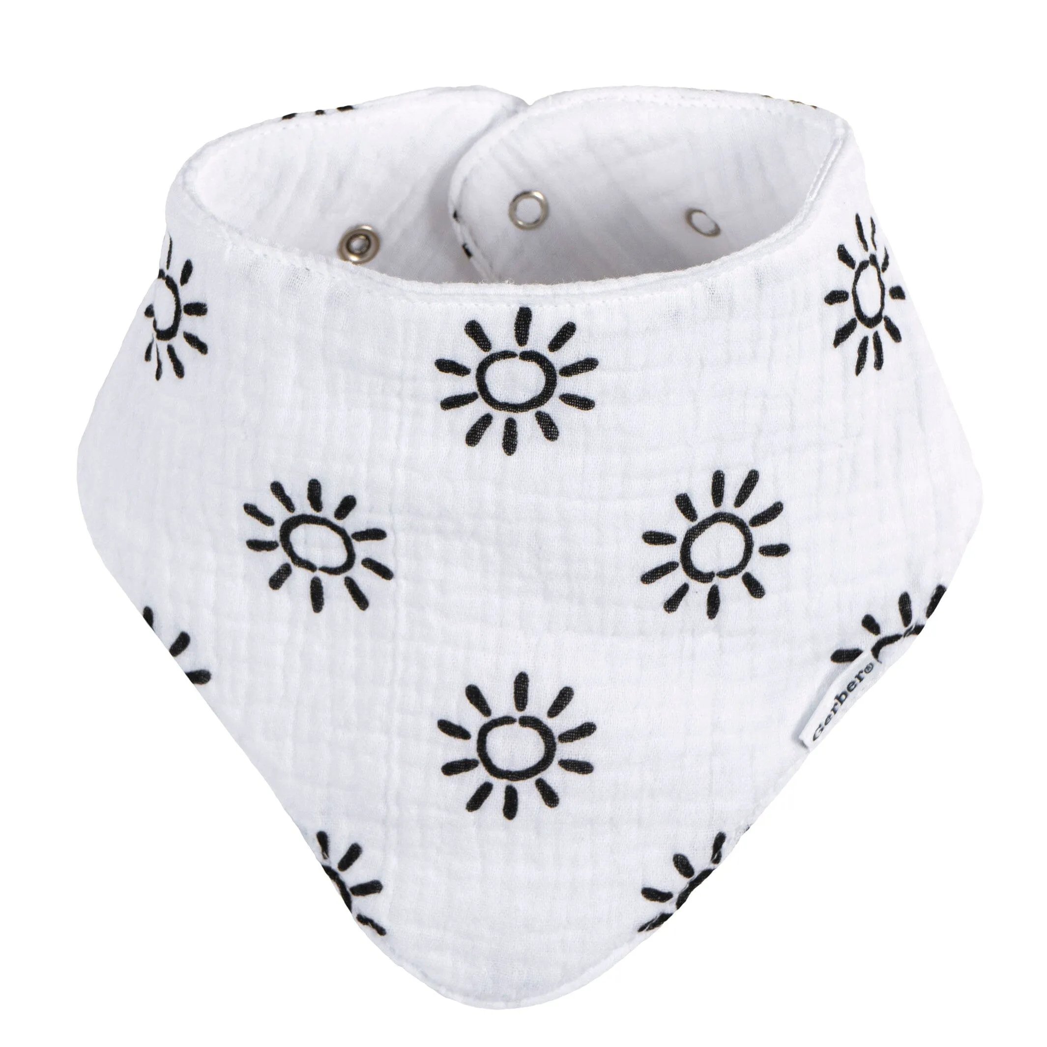 10-Pack Baby Neutral Black & White Muslin Bandana Bibs