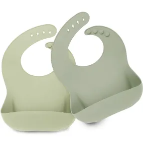 2-Pack Prep Silicone Bibs (Sage)