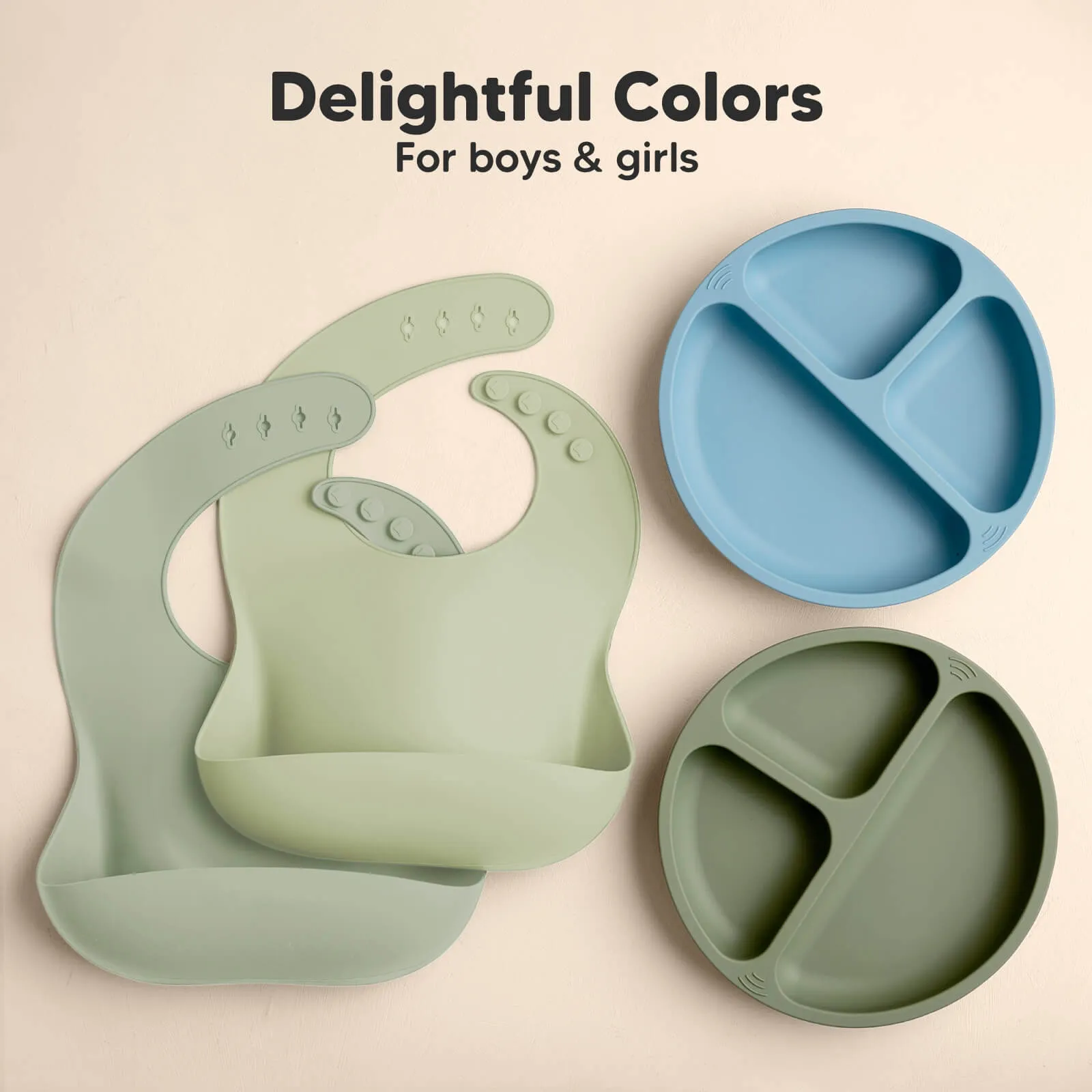 2-Pack Prep Silicone Bibs (Sage)