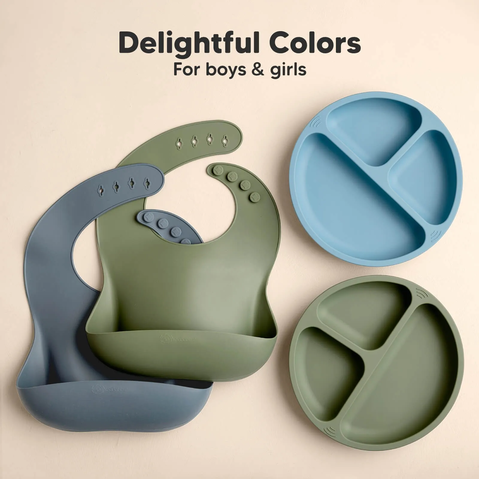 2-Pack Prep Silicone Bibs (Slate)