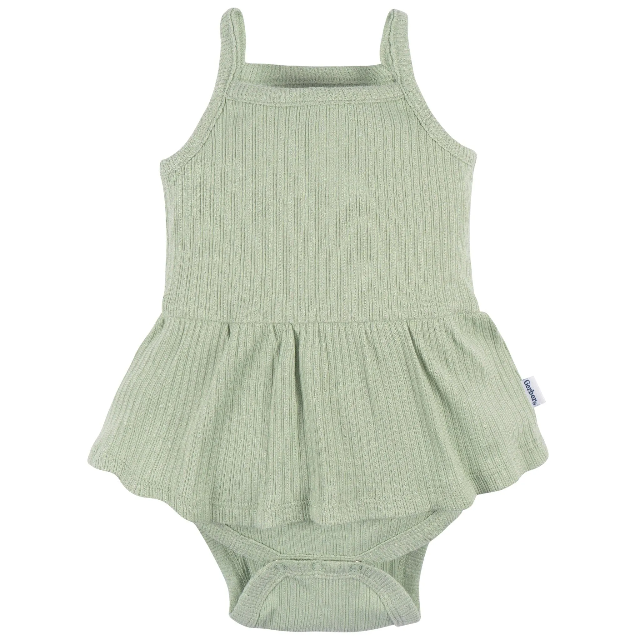 3-Pack Baby Girls Ivory, Mint, & Pink Sleeveless Skirted Onesies® Bodysuits
