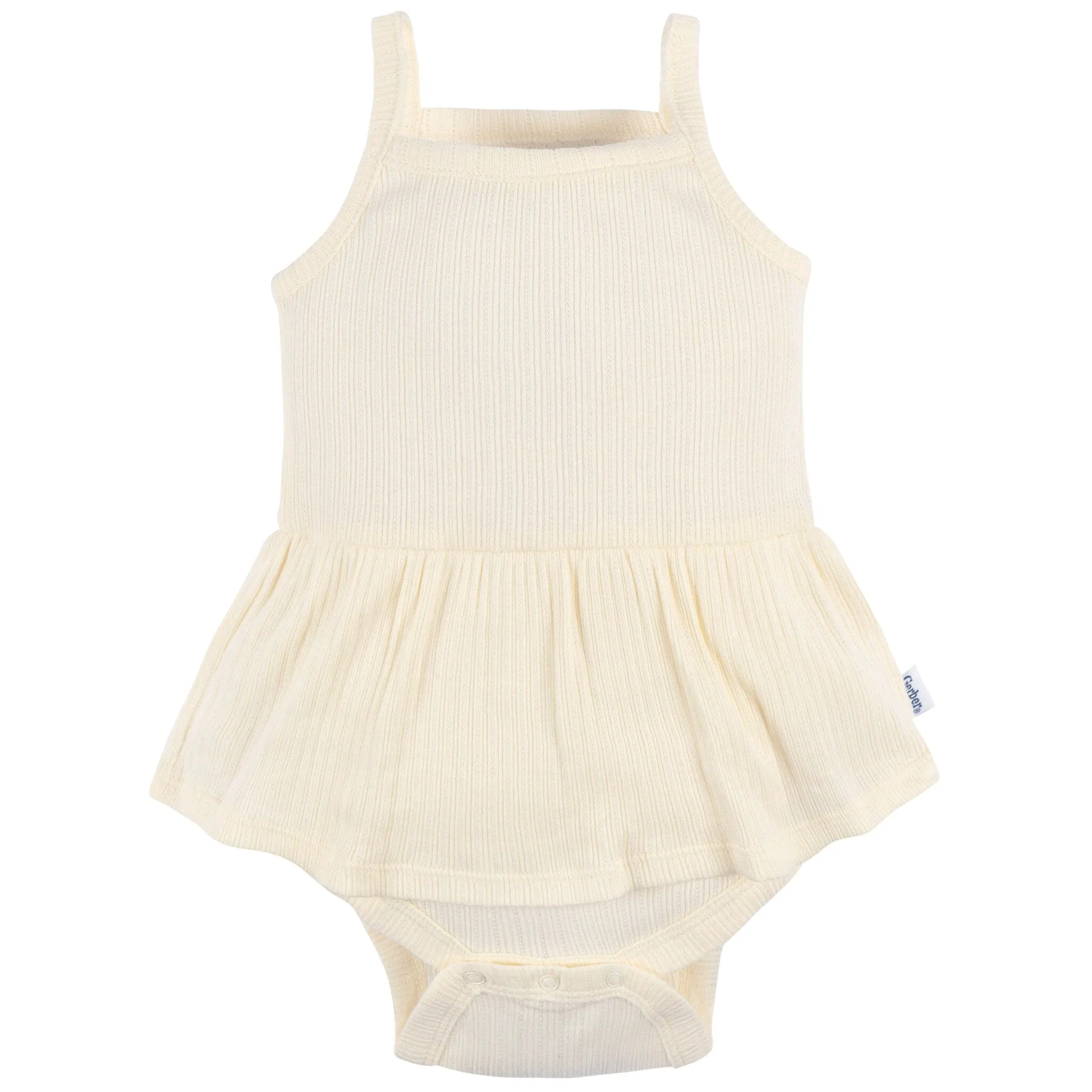 3-Pack Baby Girls Ivory, Mint, & Pink Sleeveless Skirted Onesies® Bodysuits