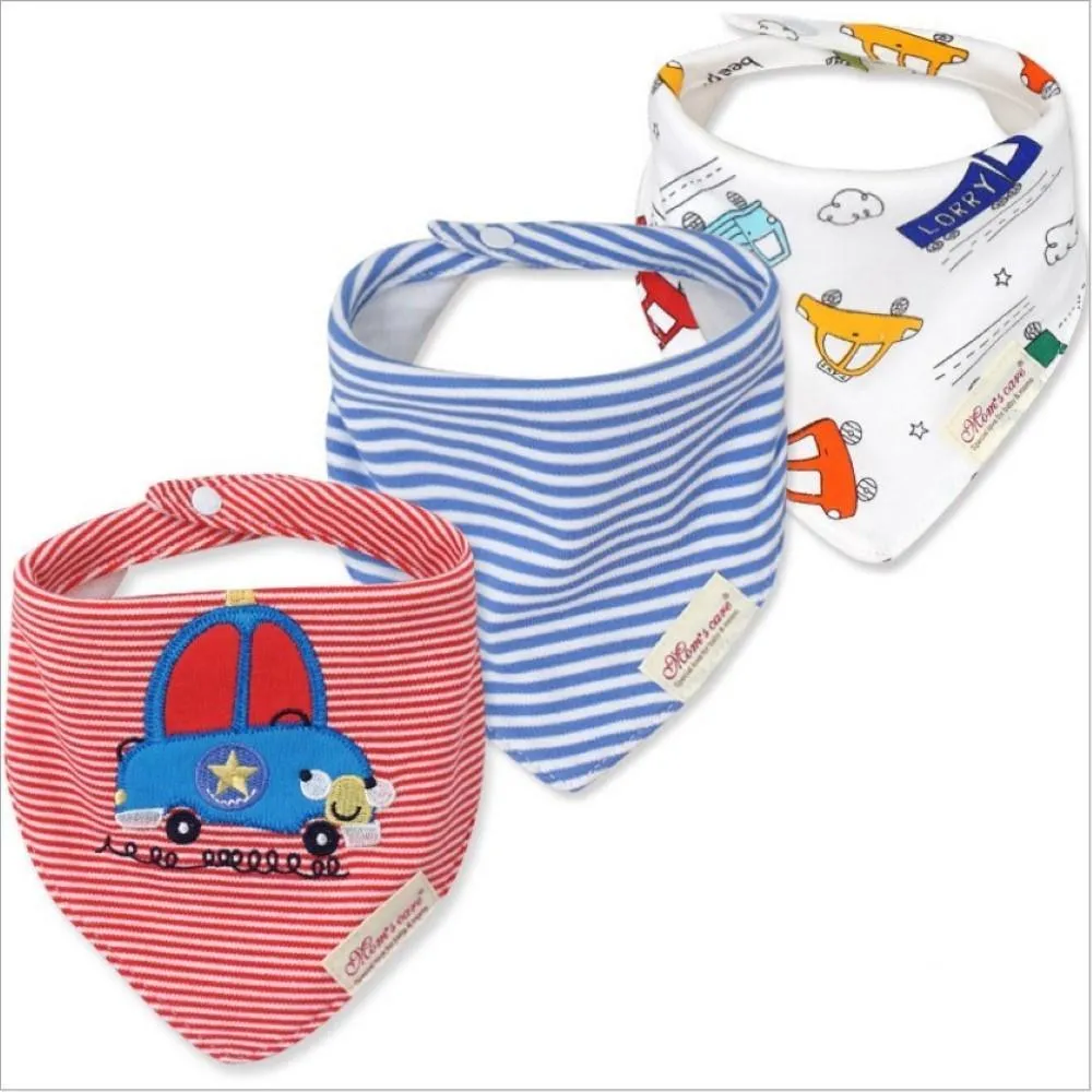 3PCS Baby Cotton double-layer thick waterproof Bibs Baby Accessories Wholesale
