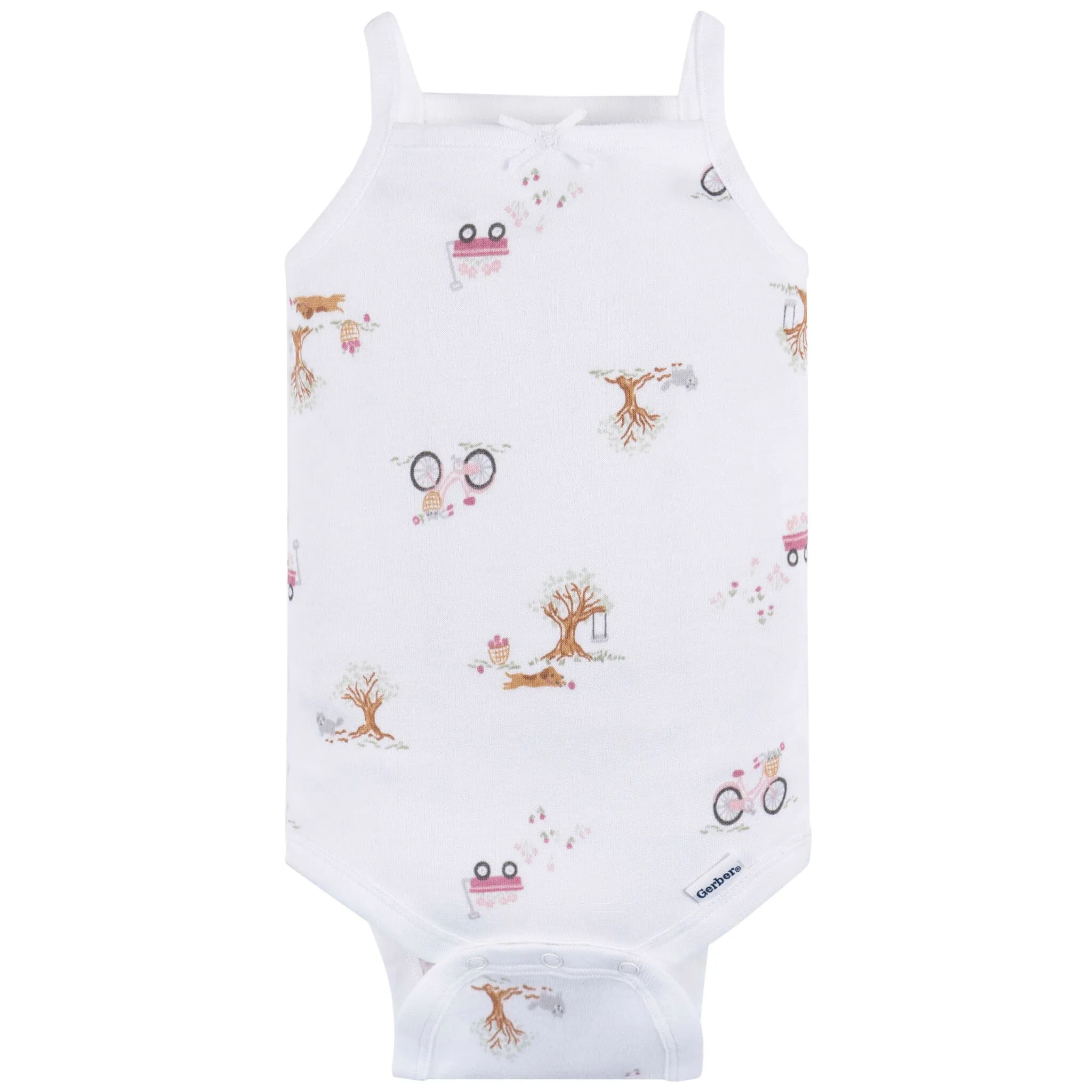 4-Pack Baby Girls Green Floral Sleeveless Onesies® Bodysuits