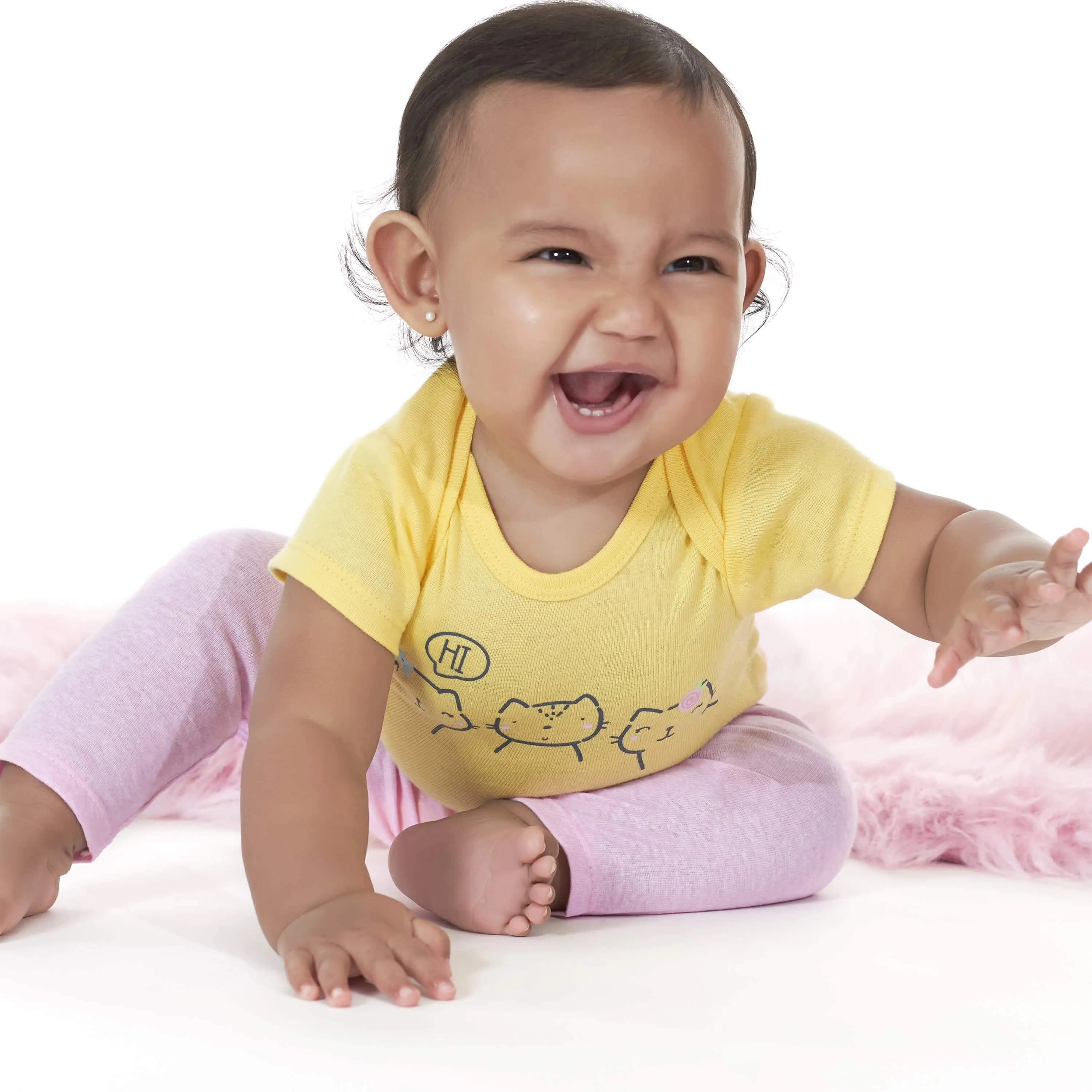 6-Piece Baby Girls Cat Onesies® Brand Bodysuit & Sleep 'N Play Set