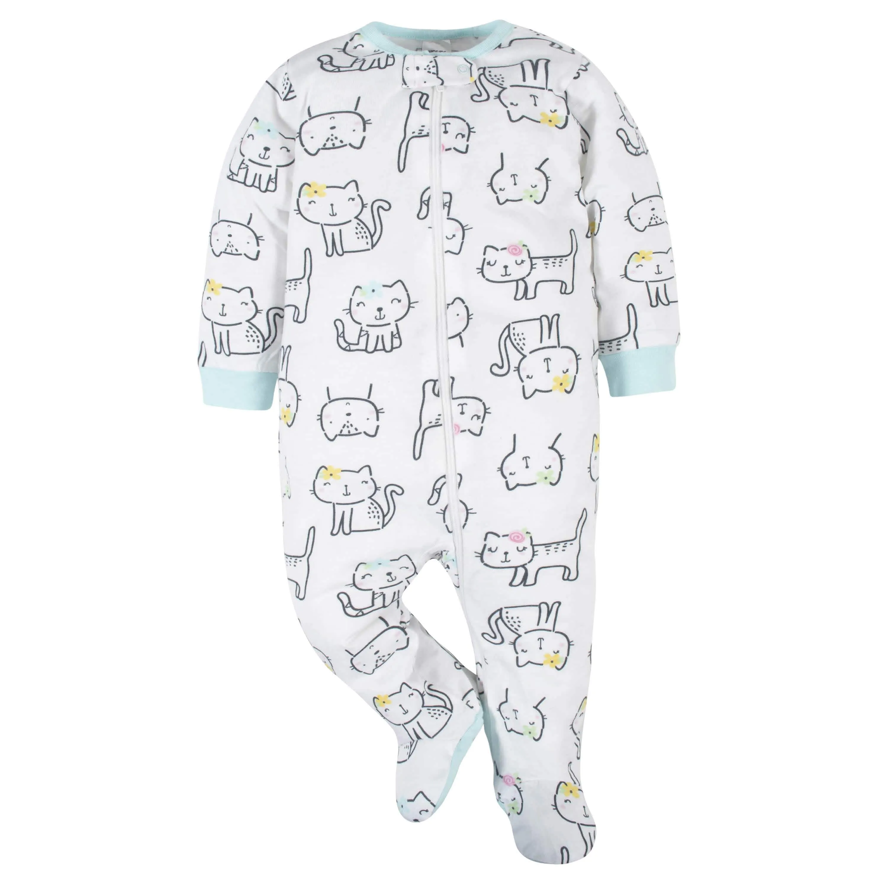 6-Piece Baby Girls Cat Onesies® Brand Bodysuit & Sleep 'N Play Set
