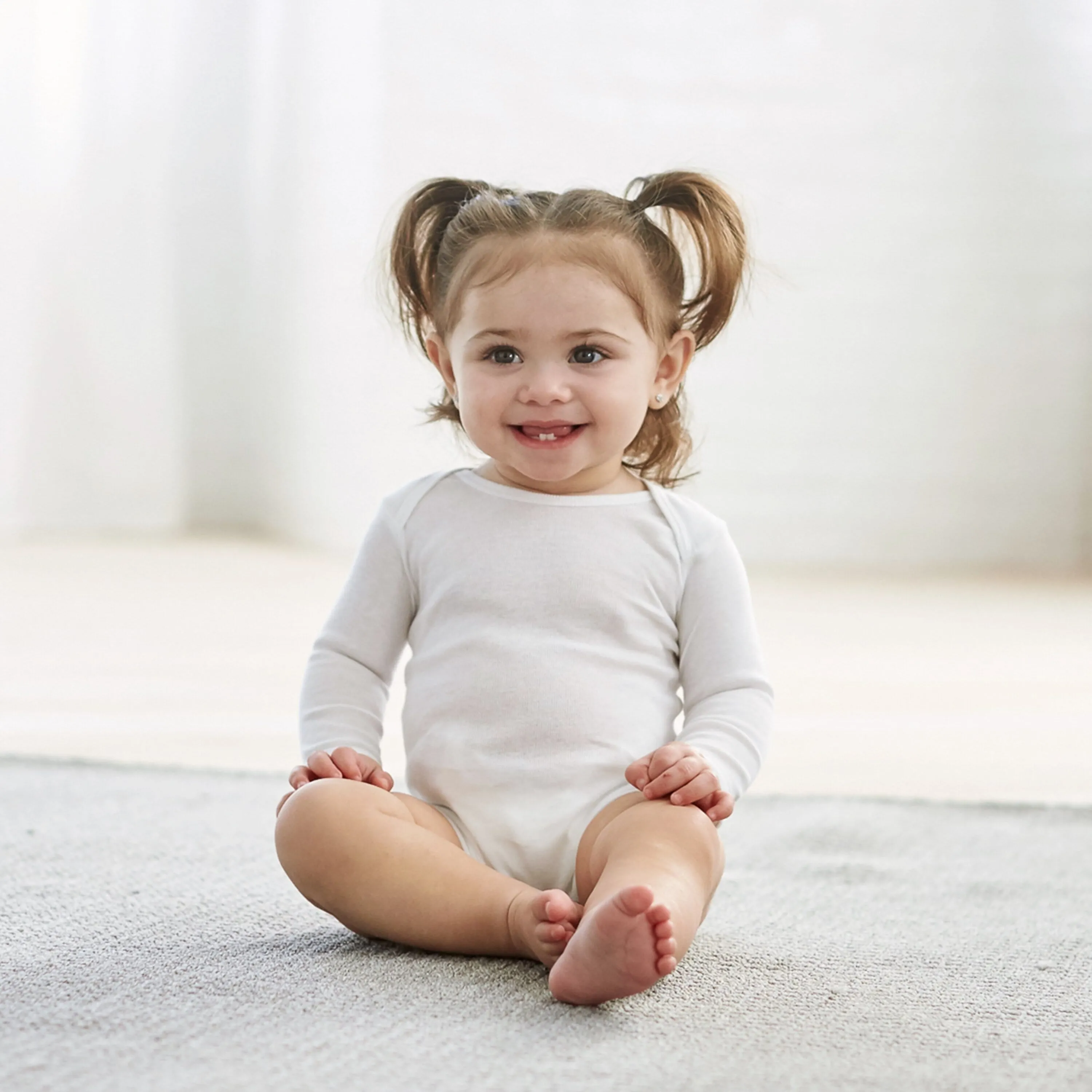 8-Pack Baby Neutral White Long and Short Sleeve Onesies® Brand Bodysuits
