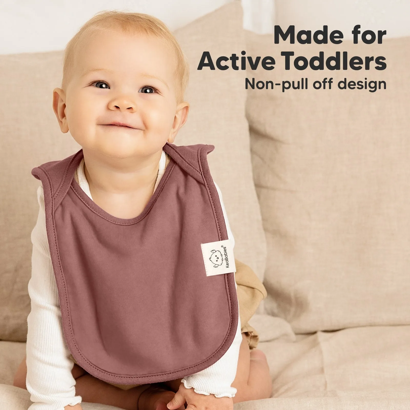 8-Pack Hallo Drool Bibs (Mauve)