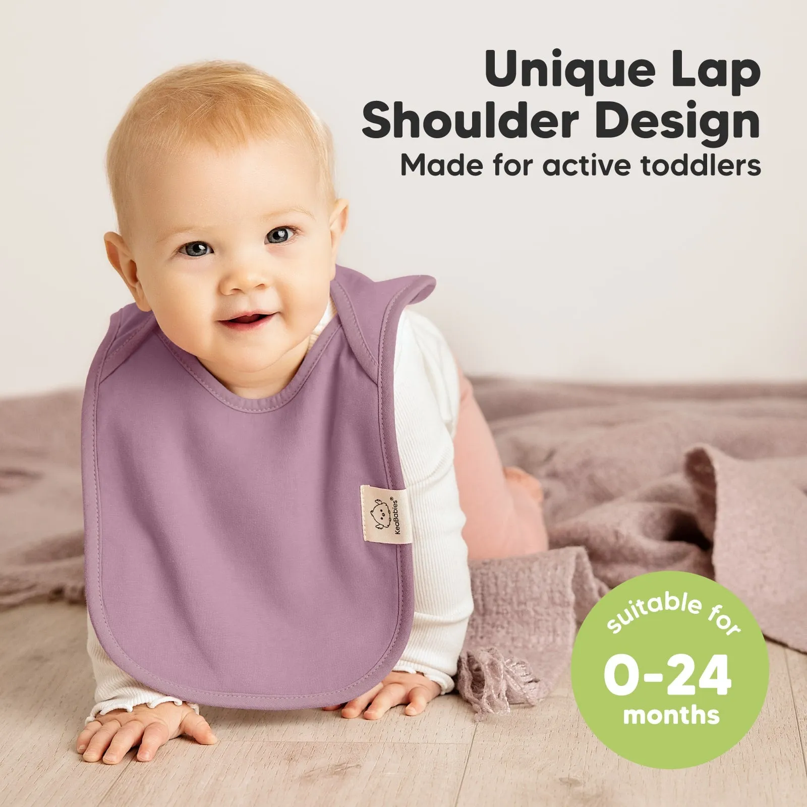 8-Pack Hallo Drool Bibs (Mauve)