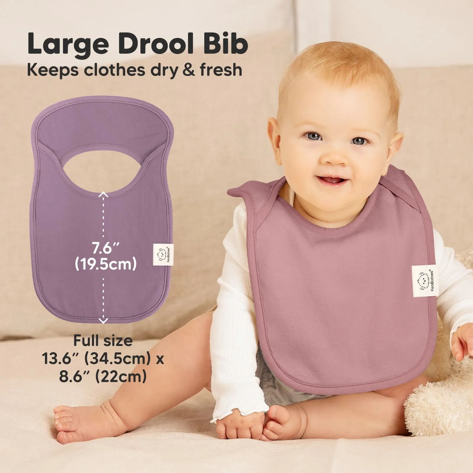8-Pack Hallo Drool Bibs (Mauve)