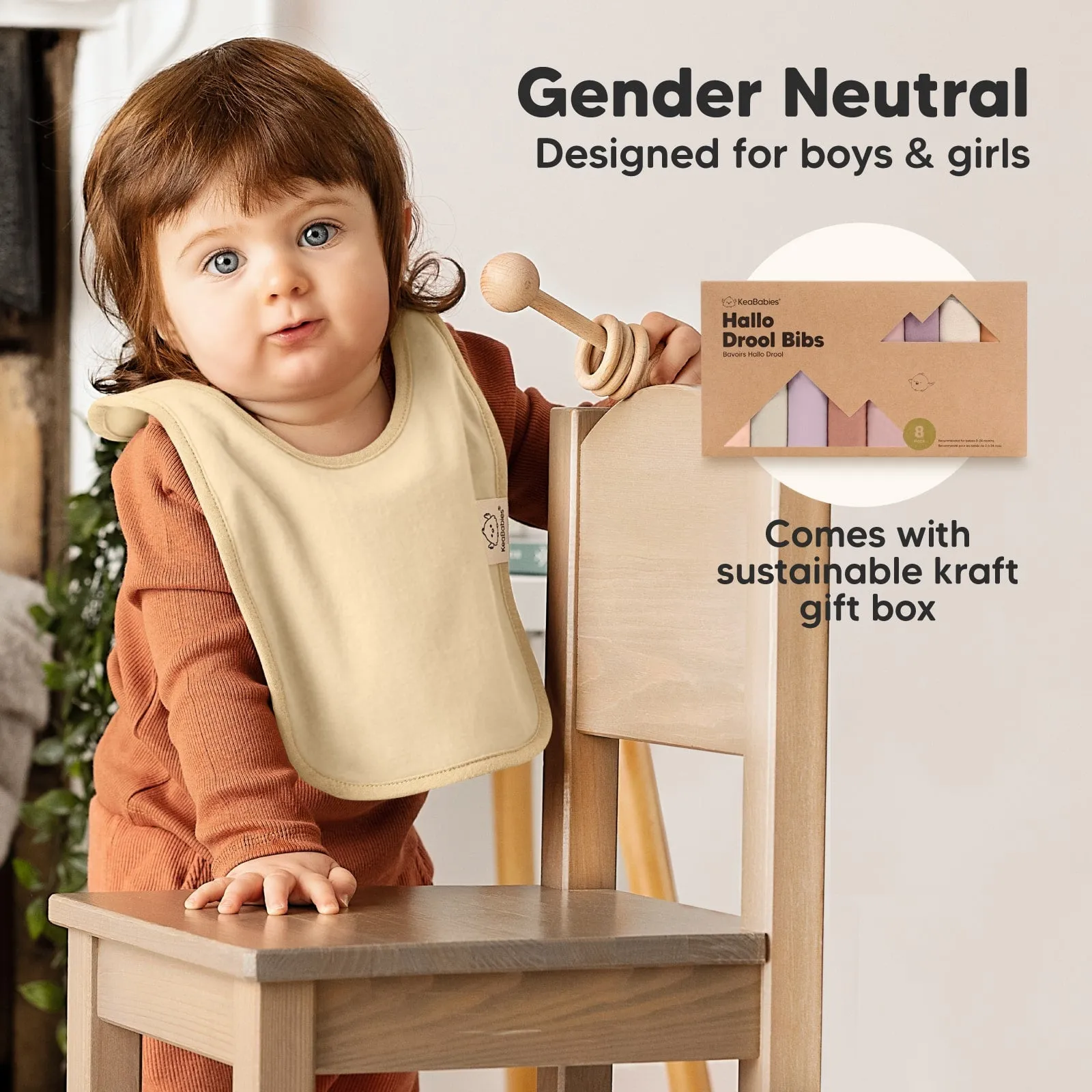 8-Pack Hallo Drool Bibs (Mauve)