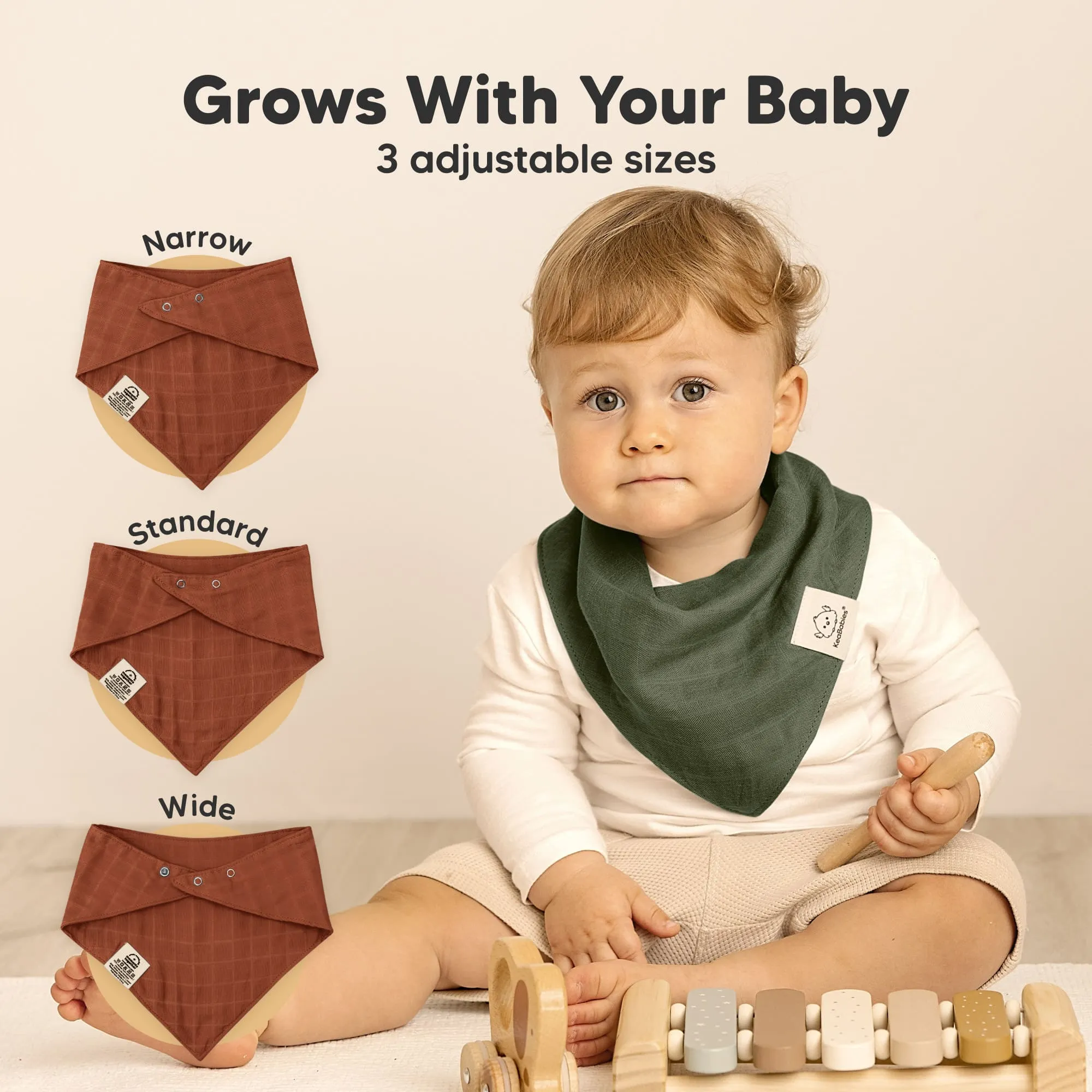 8-Pack Lumi Muslin Bandana Bibs (Sahara)