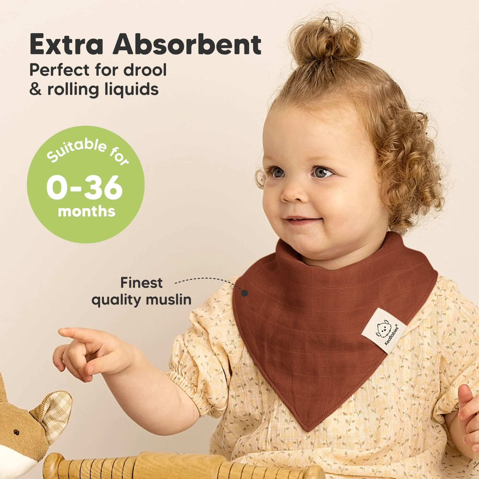 8-Pack Lumi Muslin Bandana Bibs (Sahara)