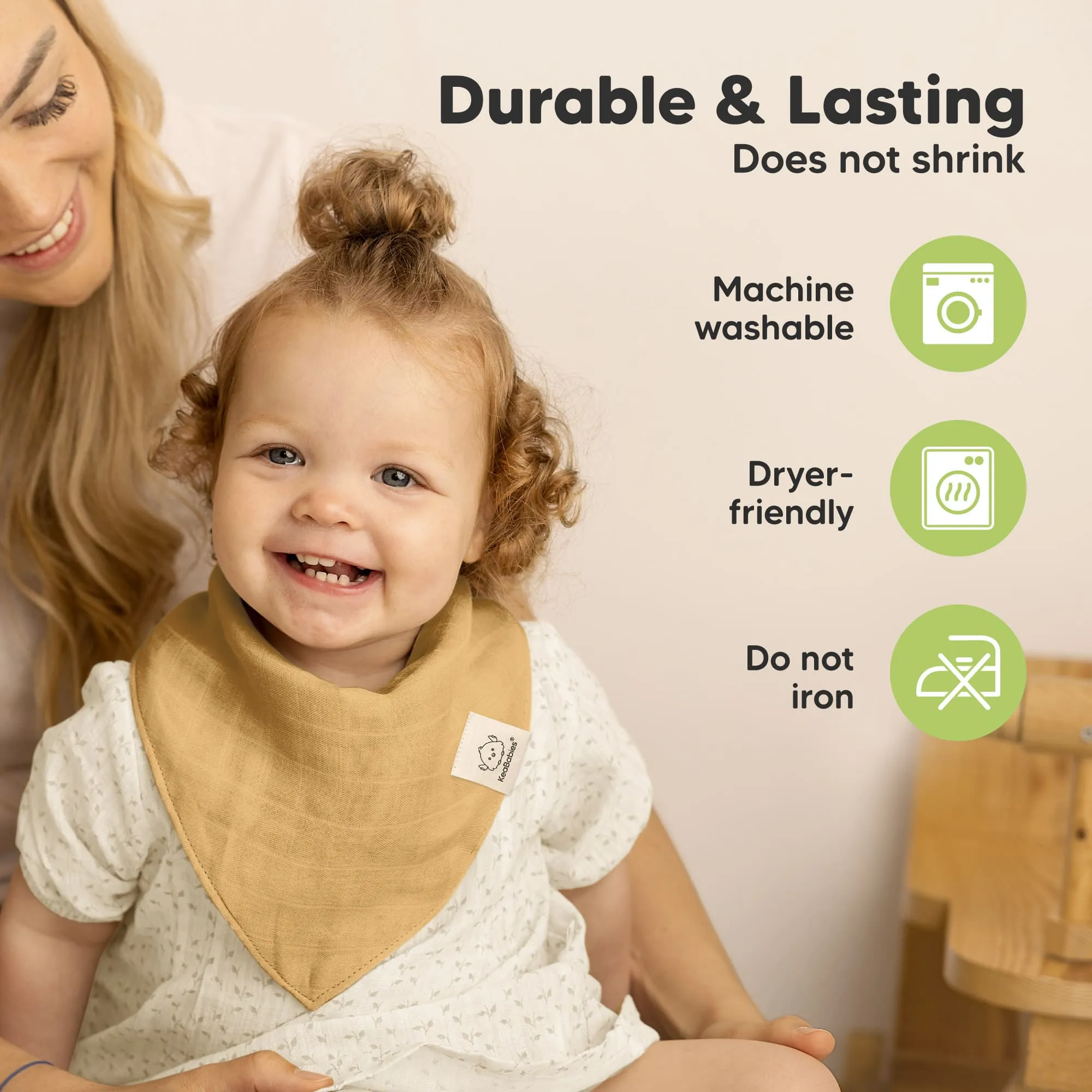 8-Pack Lumi Muslin Bandana Bibs (Sahara)