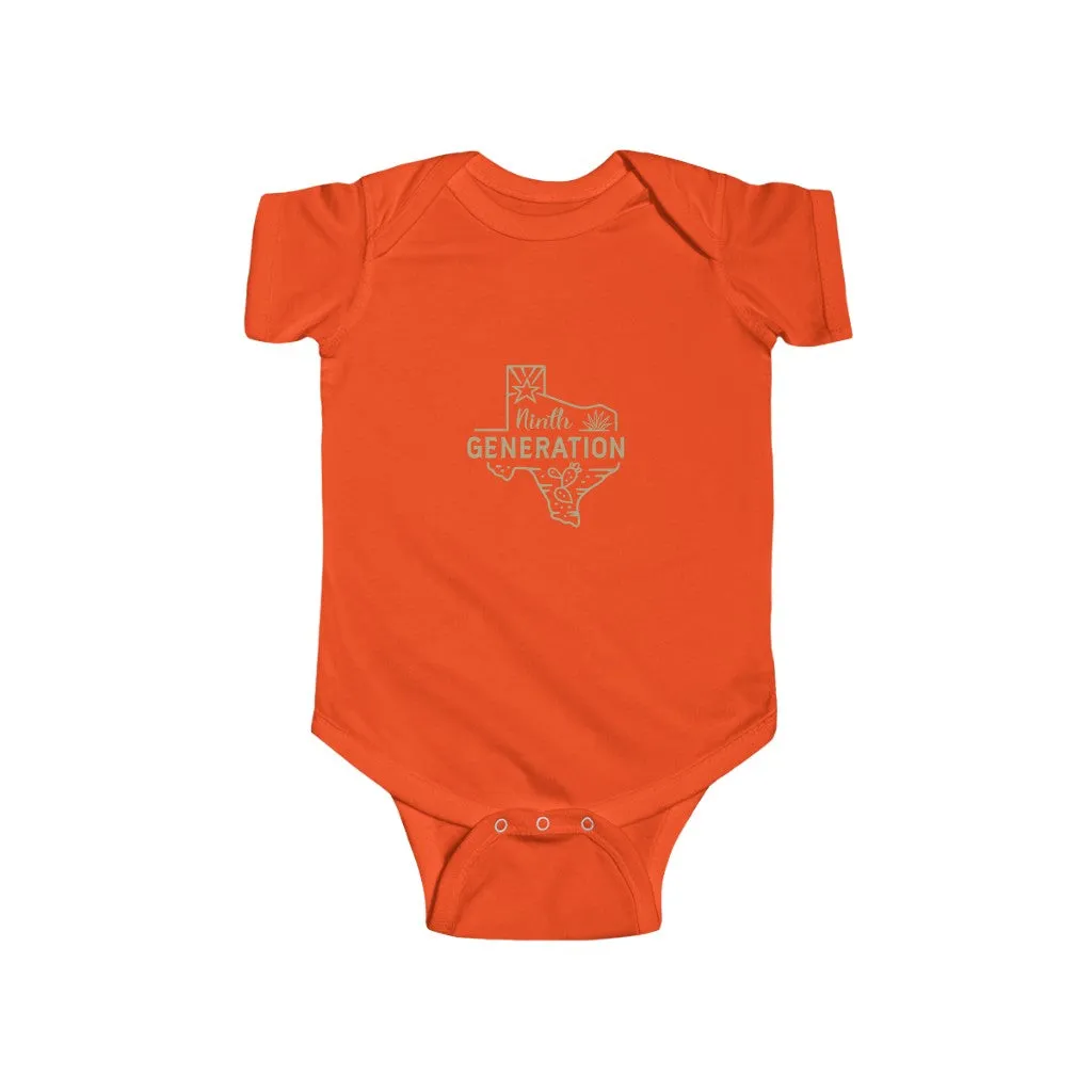 9th Generation Texan Infant Bodysuit (Putty on various colors)