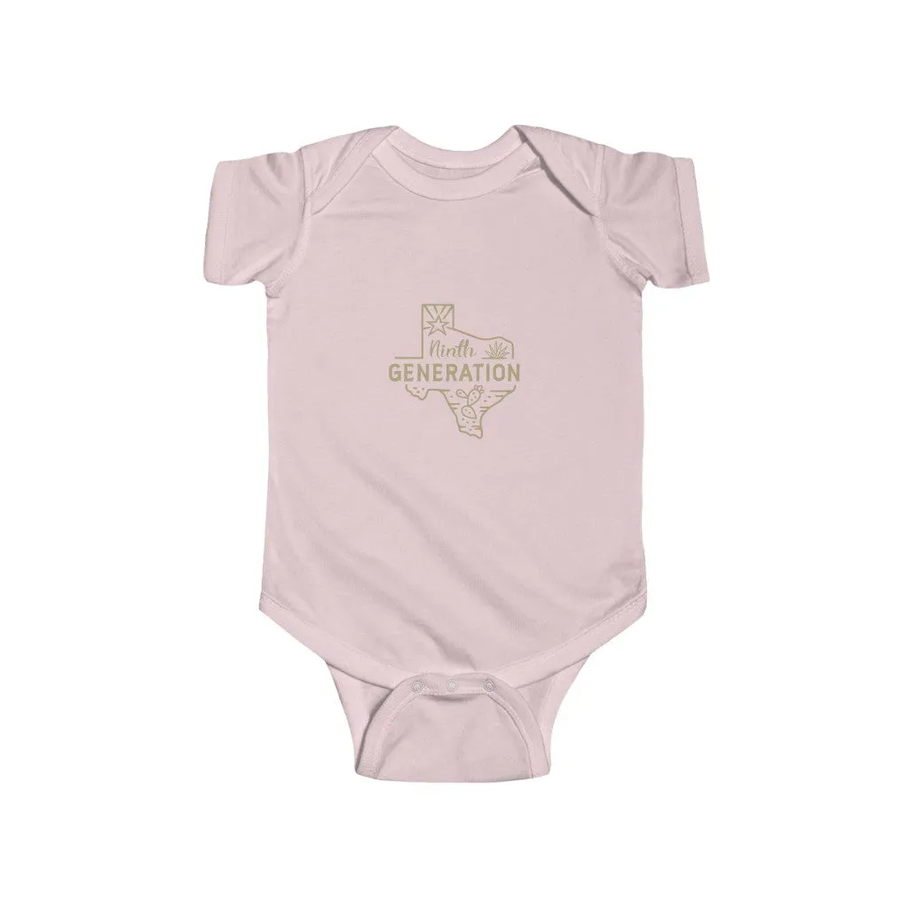 9th Generation Texan Infant Bodysuit (Putty on various colors)