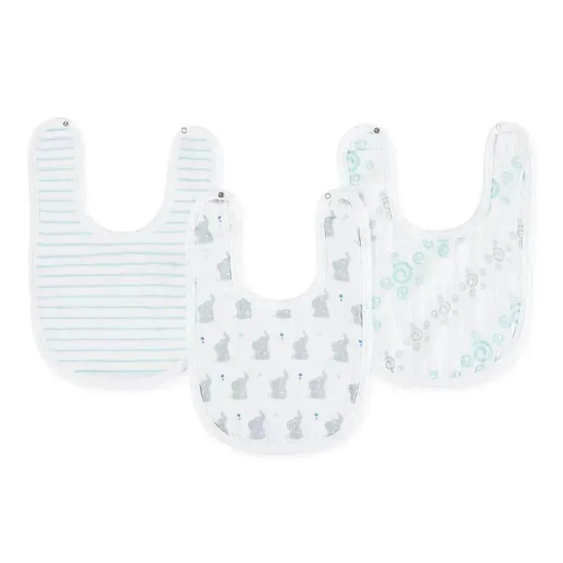 Aden   Anais - 3Pk Cotton Muslin Snap Bib, Baby Star