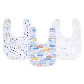 Aden   Anais - 3Pk Muslin Snap Bib, Little Big World