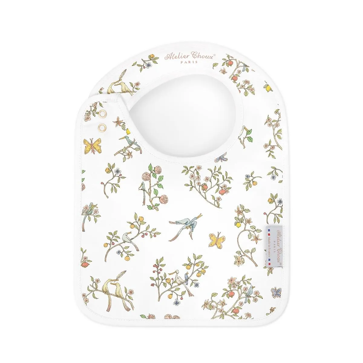 Atelier Choux Satin Bib In Bloom Blue
