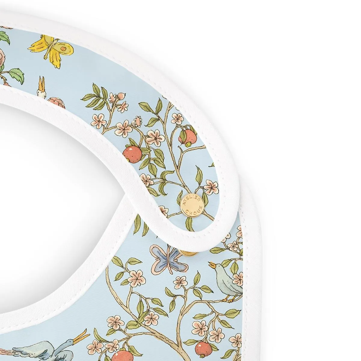 Atelier Choux Satin Bib In Bloom Blue
