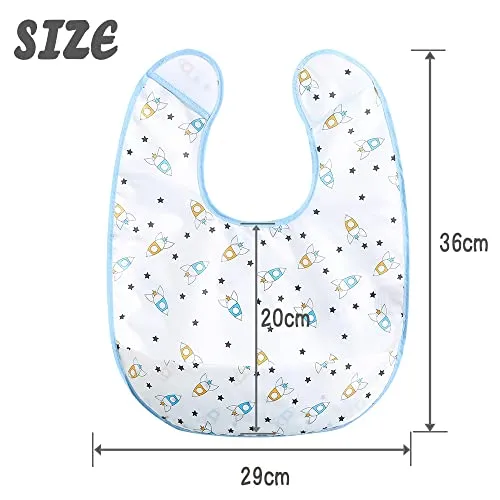 Baby bibs Waterproof Toddler bib - Feeding bib with Pocket for Infant Boy Girl Washable 6-55M