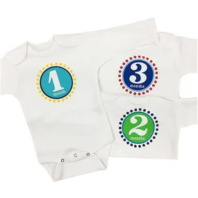 Baby Boy Month Onesies - Set of 3 Months