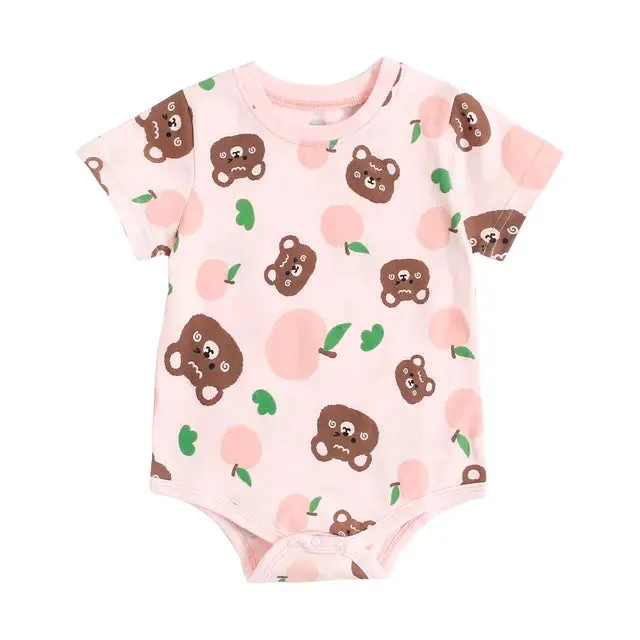 Baby Boys Girls Bodysuits Summer Cotton Toddler Clothes Cartoon Unisex Short Sleeve