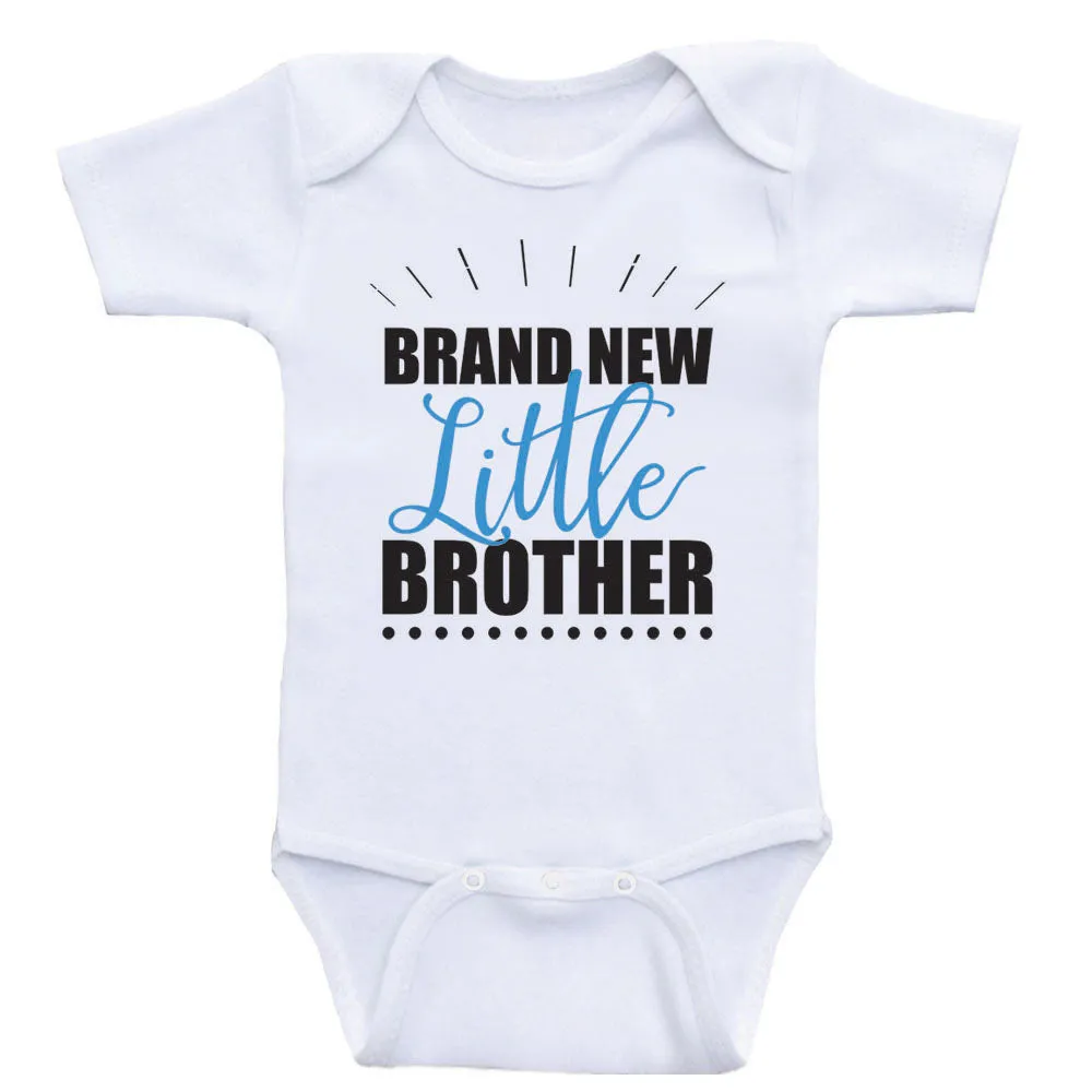 Baby Brother Shirts "Brand New Little Brother" Baby Boy One Piece Shirt