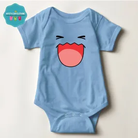 Baby Character Onesies with Name Back Print - Pokemon-Wobbuffet