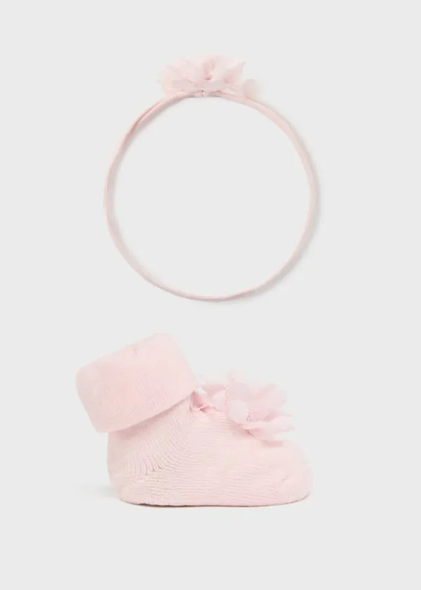 baby chiffon headband   sock set