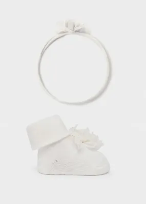 baby chiffon headband   sock set
