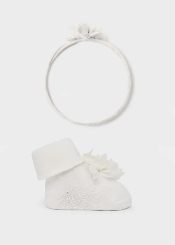 baby chiffon headband   sock set