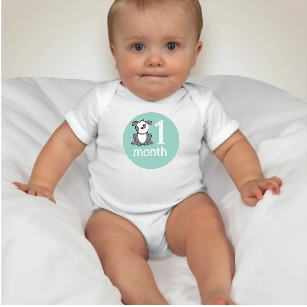 Baby Custom Monthly Onesies - Dogs
