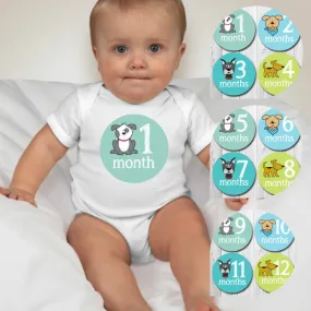 Baby Custom Monthly Onesies - Dogs