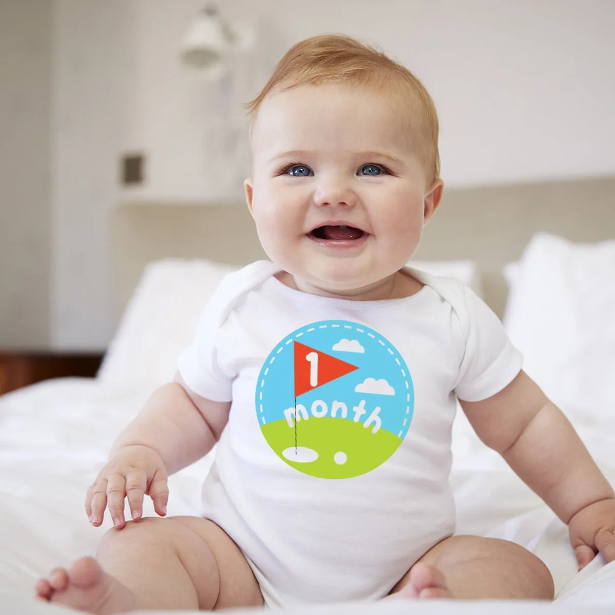 Baby Custom Monthly Onesies - Golf