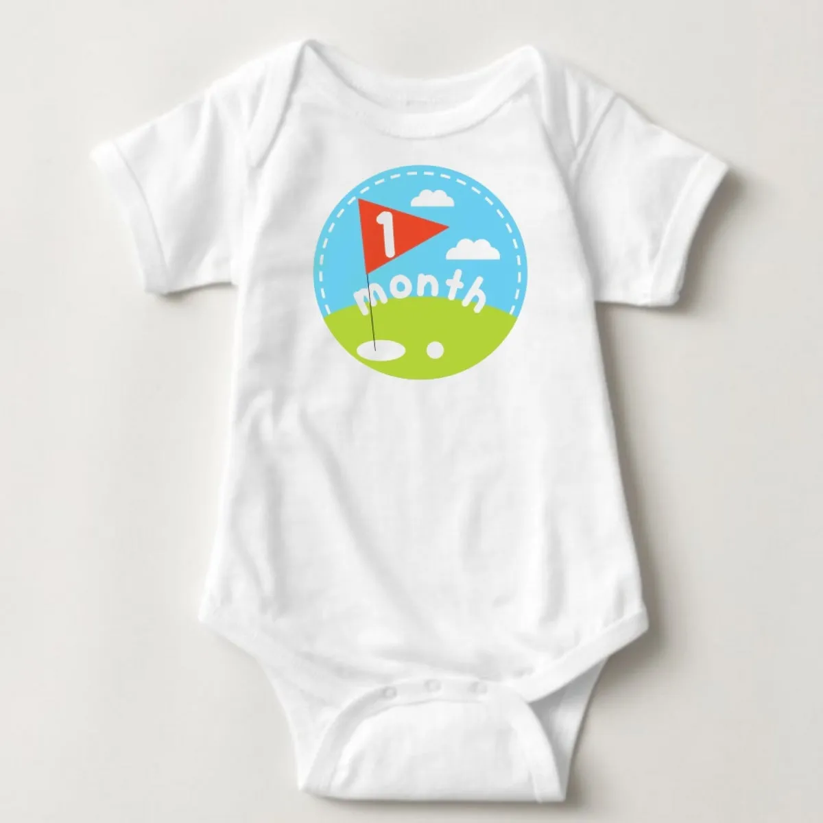Baby Custom Monthly Onesies - Golf