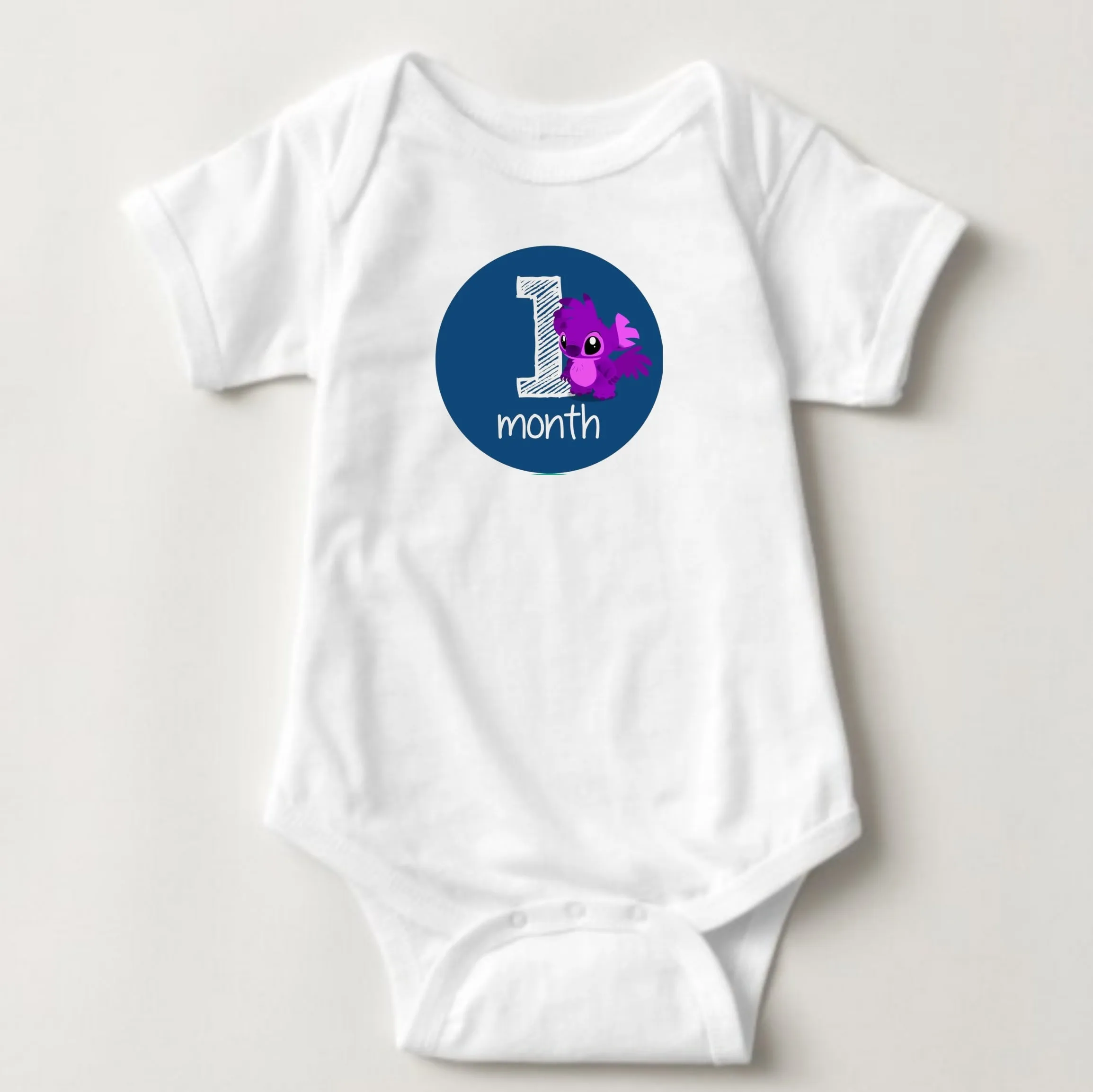 Baby Custom Monthly Onesies - Stitch
