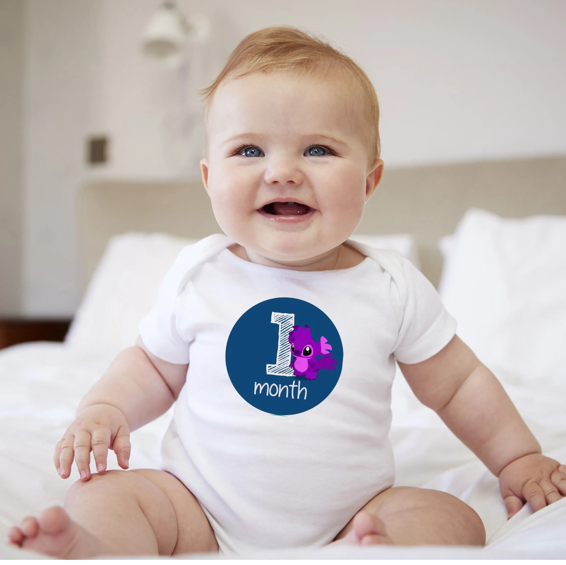 Baby Custom Monthly Onesies - Stitch