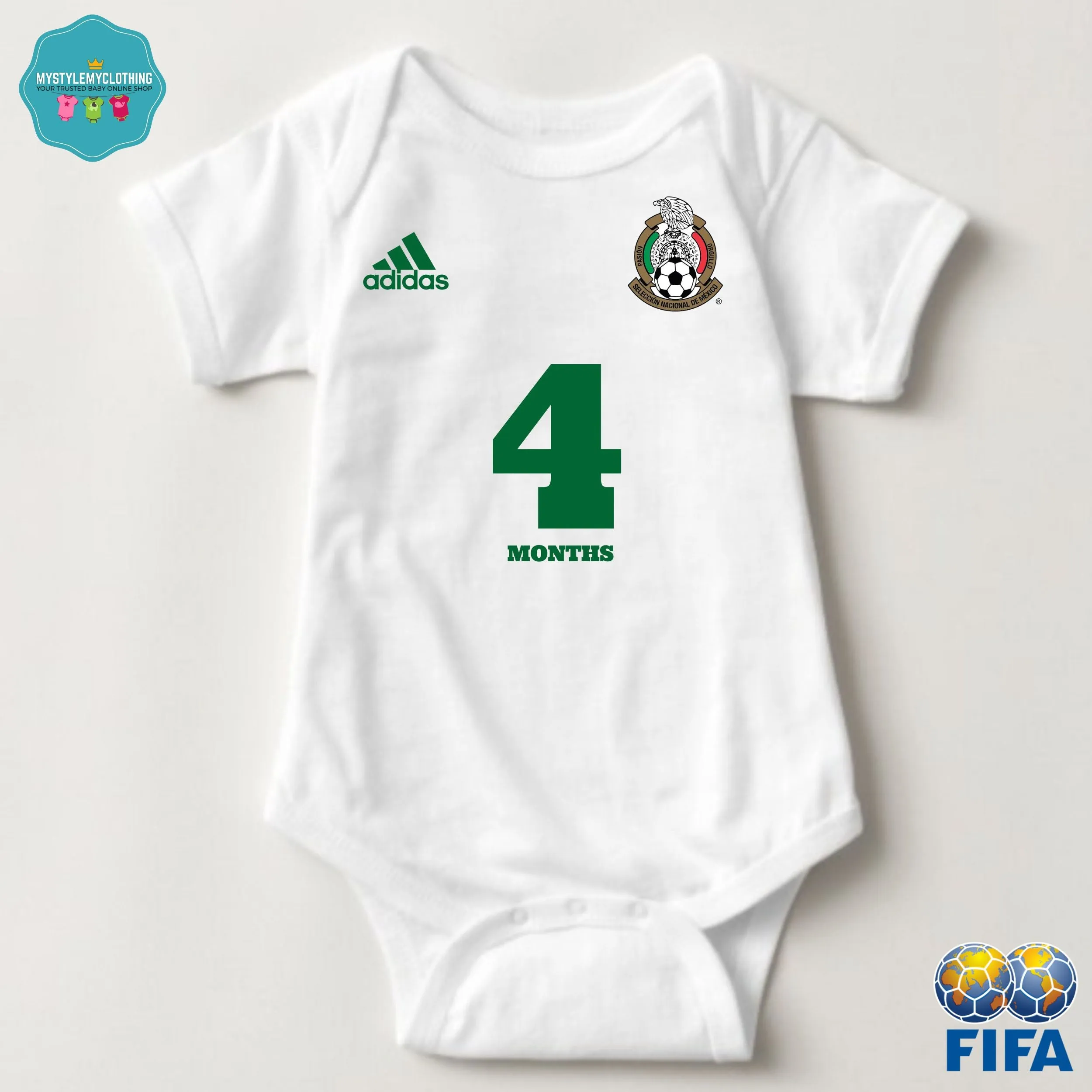 Baby FIFA Soccer Football Jersey Onesies - Mexico