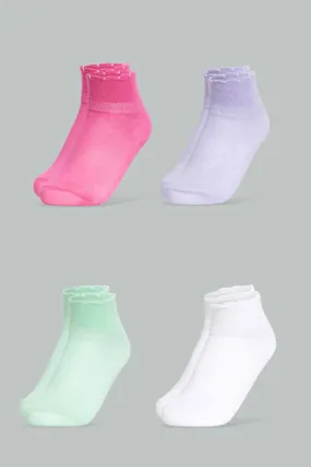 Baby Girls Assorted Ankle Socks (Pack of 4)