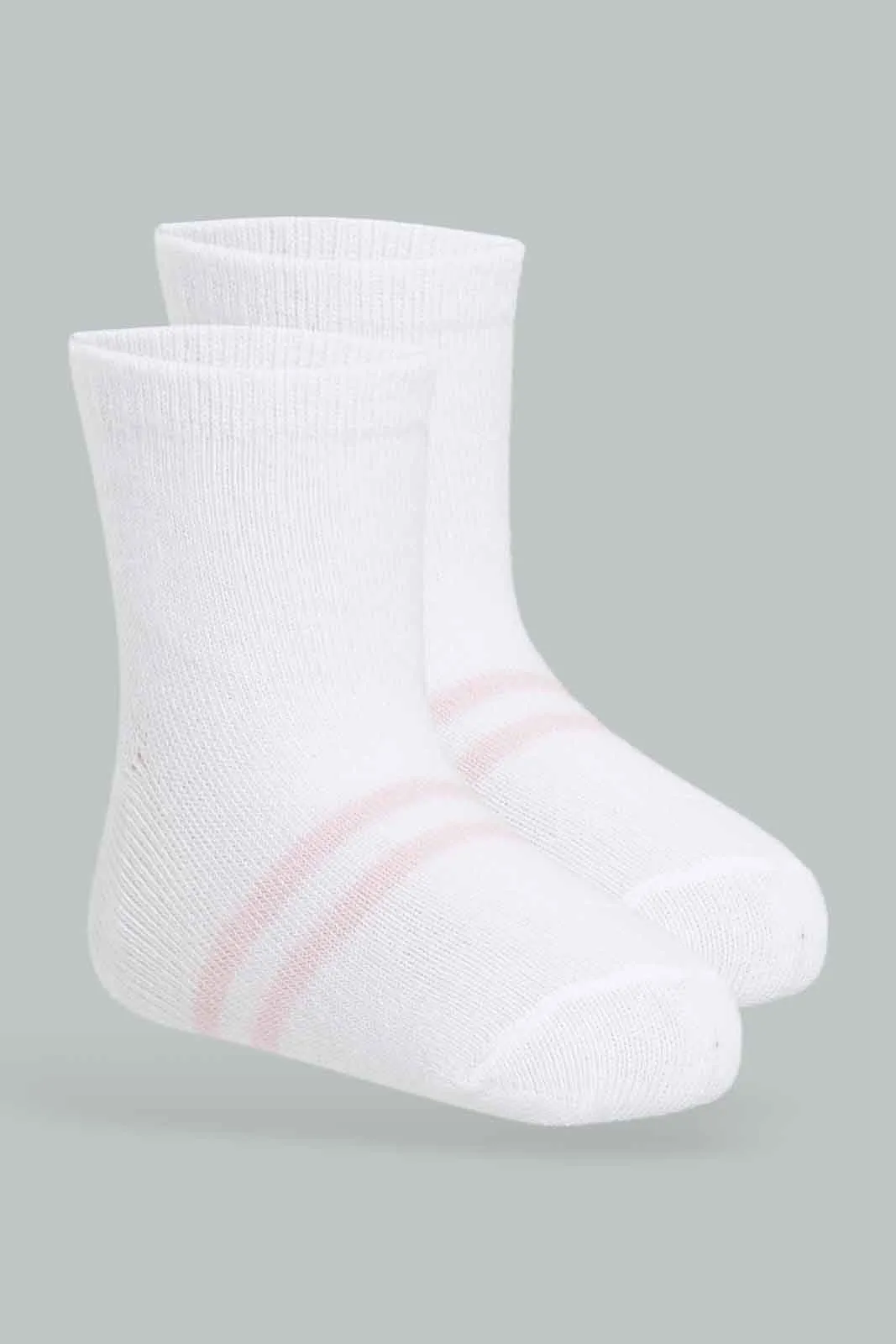 Baby Girls White And Pink Socks Set (Pack of 4)