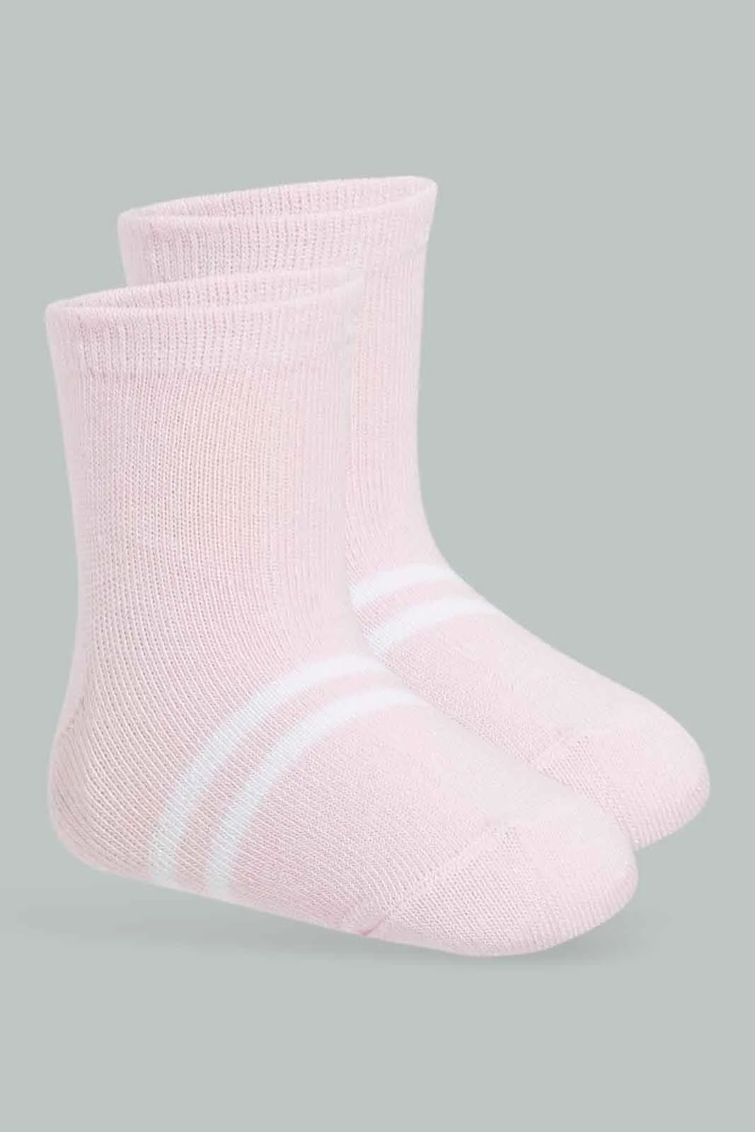 Baby Girls White And Pink Socks Set (Pack of 4)