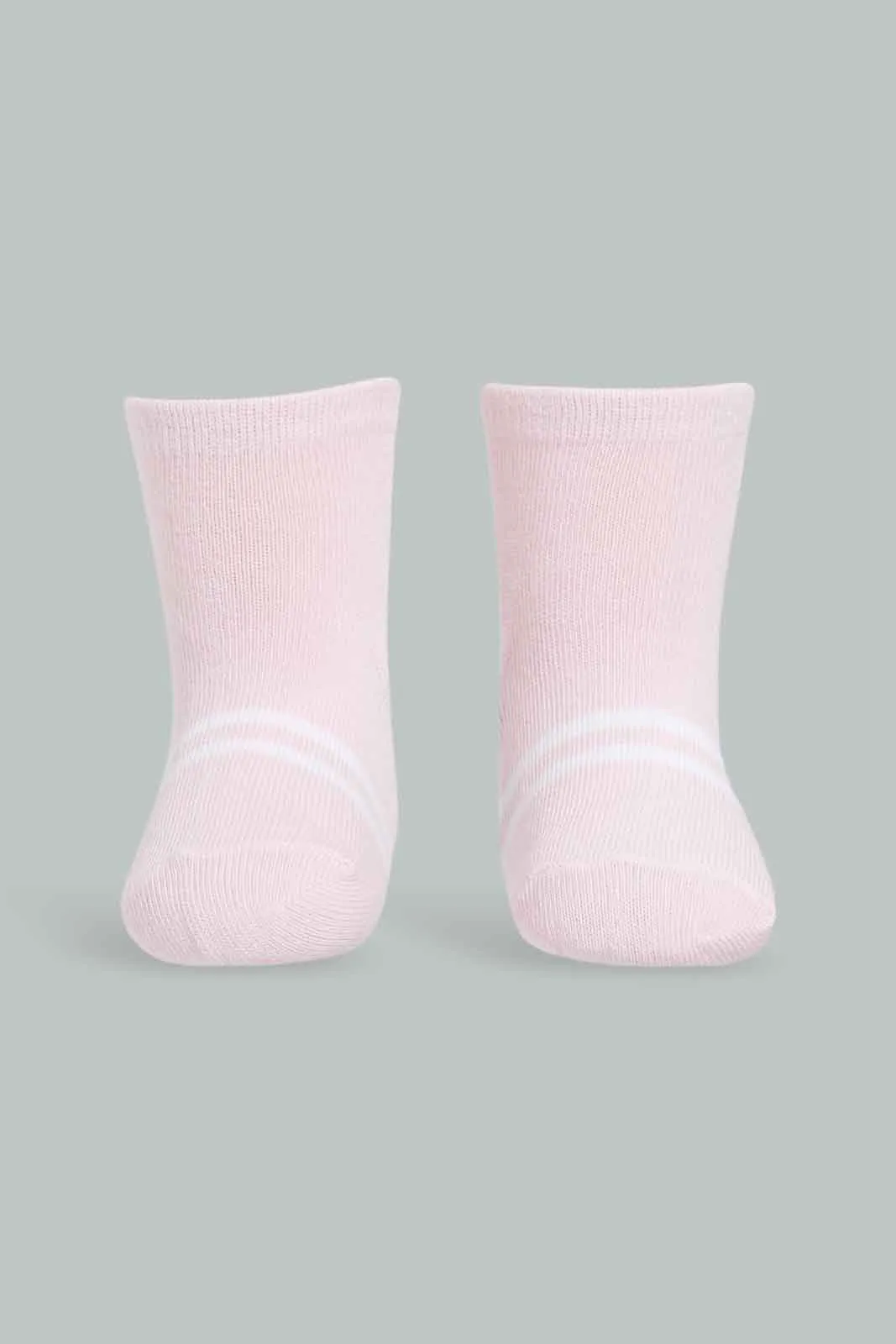 Baby Girls White And Pink Socks Set (Pack of 4)