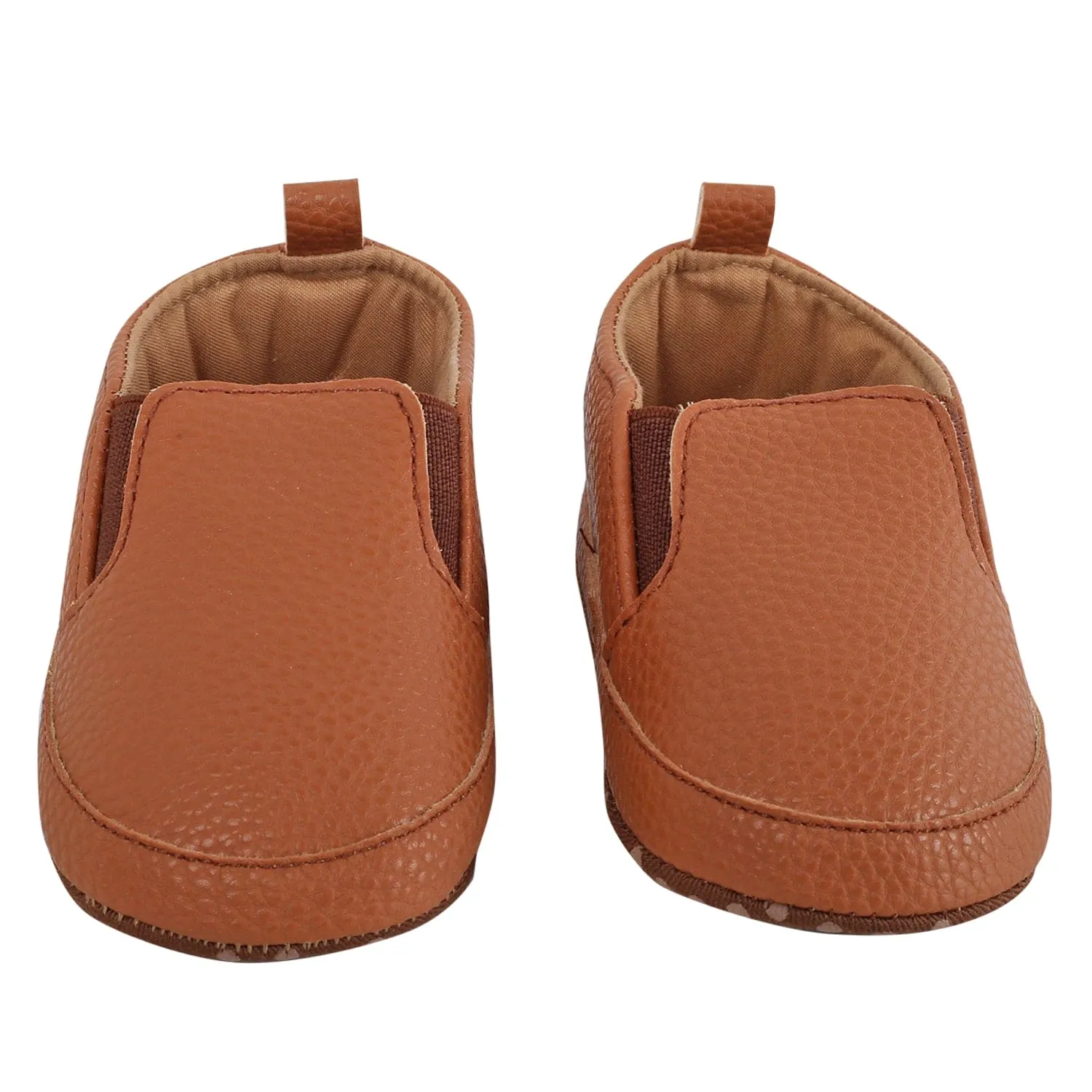 Baby Moo Leather Brown Slip-On Booties