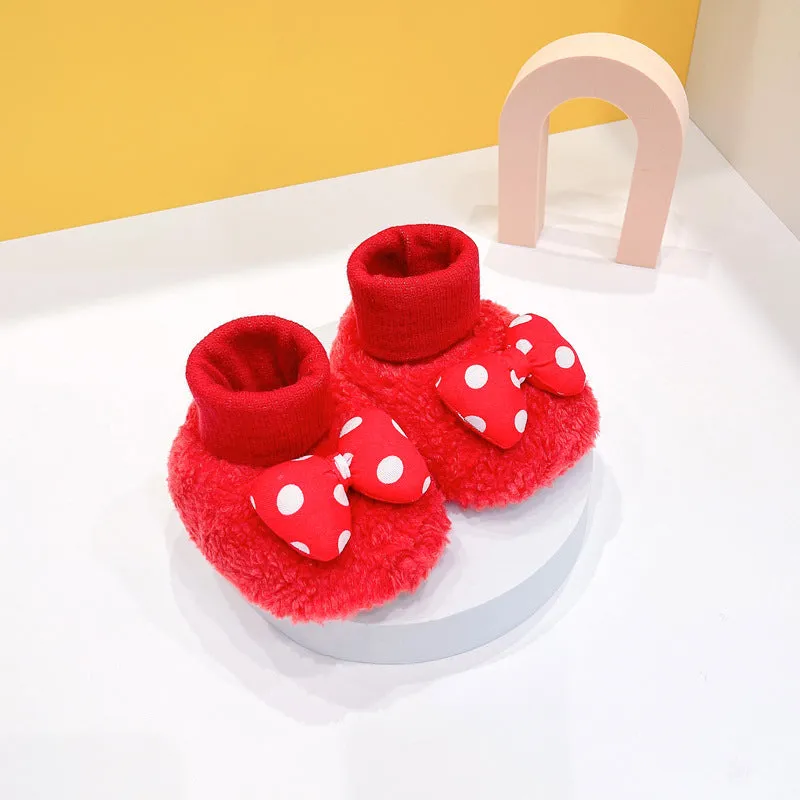 Baby Princess Plush Sock Shoes - Bowknot