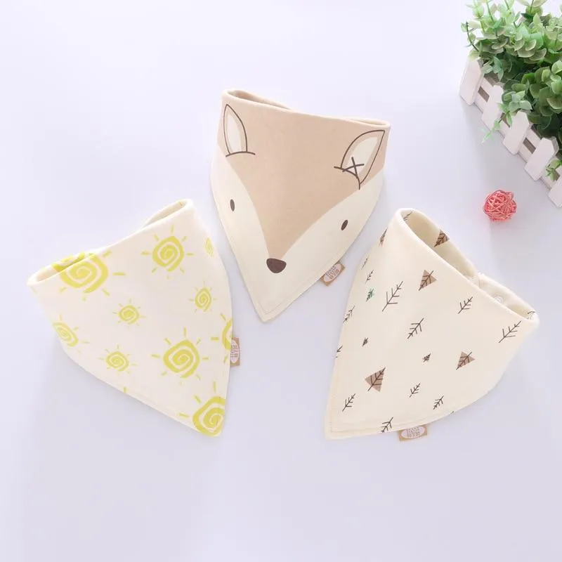 Baby Soft Cotton Cartoon Feeding Burp Saliva Towel  Bibs Cloths