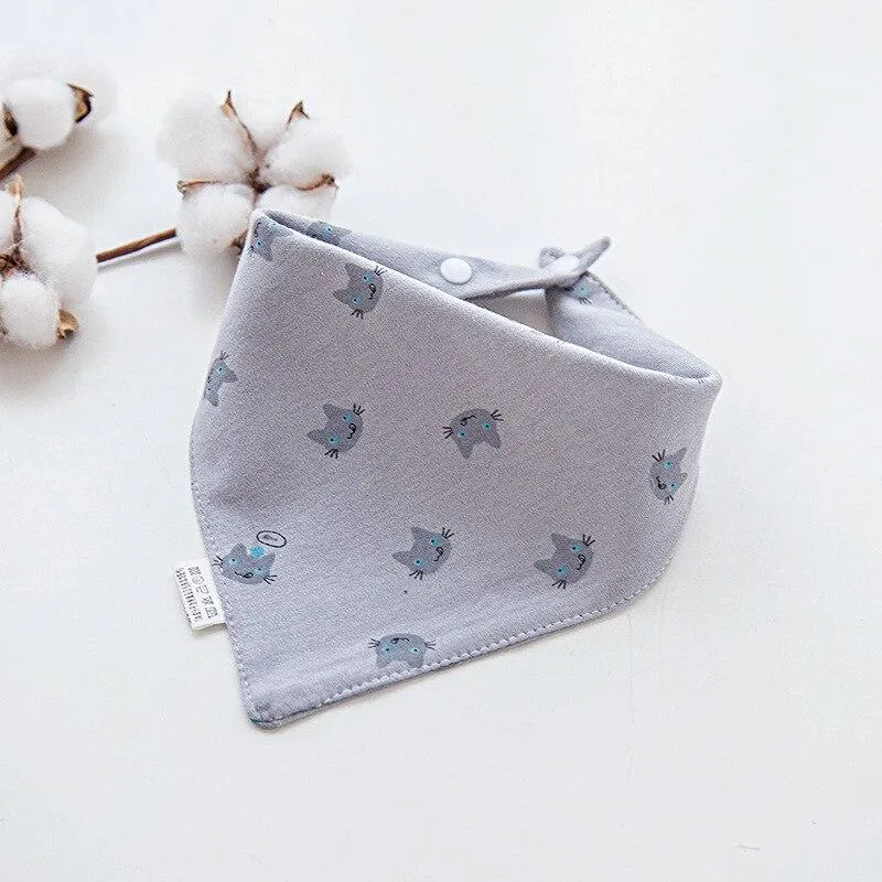 Baby Soft Cotton Cartoon Feeding Burp Saliva Towel  Bibs Cloths