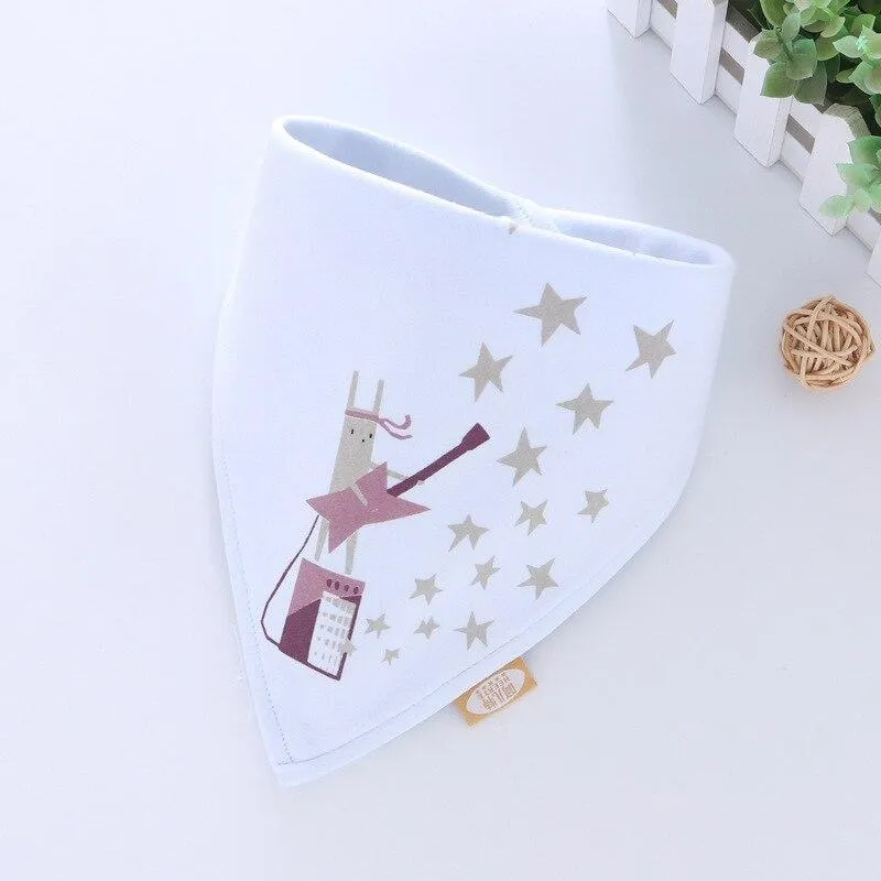 Baby Soft Cotton Cartoon Feeding Burp Saliva Towel  Bibs Cloths