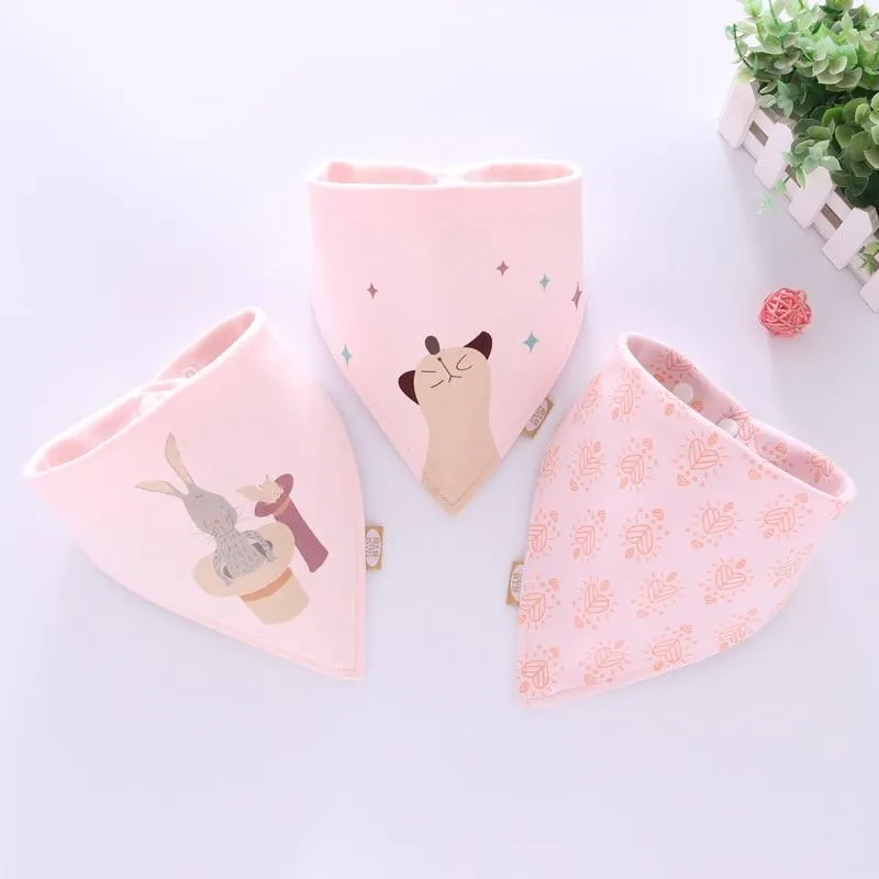 Baby Soft Cotton Cartoon Feeding Burp Saliva Towel  Bibs Cloths